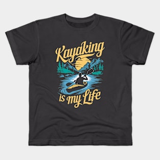 Kayaking is my life. Retro Kids T-Shirt